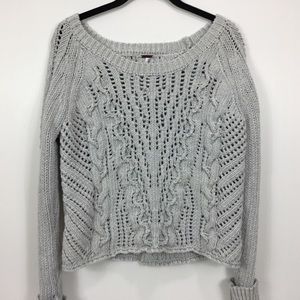 Free People Gray & Blue Sweater Size M